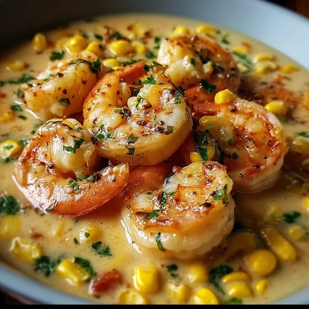 Creamy Garlic Shrimp with Sweet Corn in Rich Herb Sauce - secondary view
